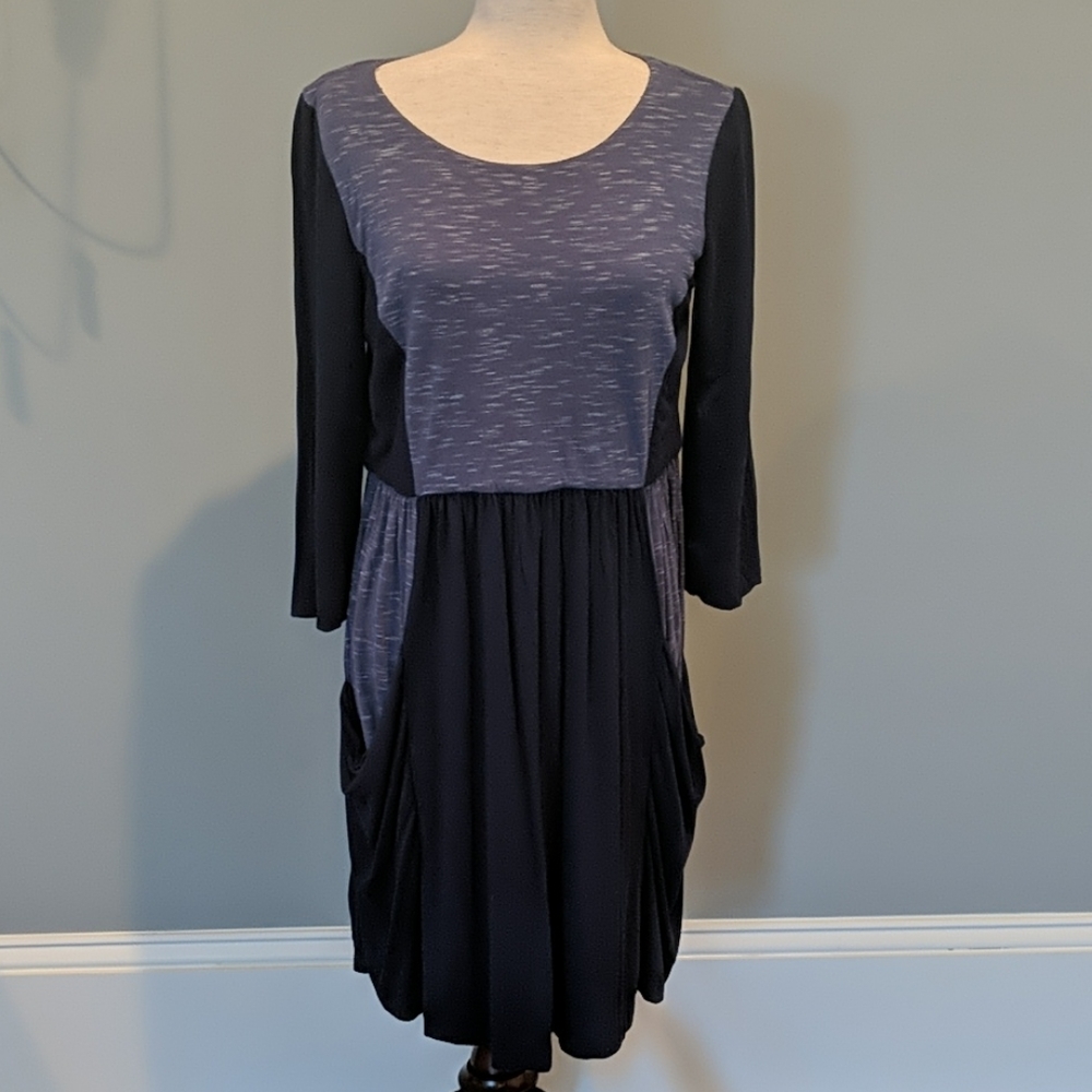 EUC Anthro Navy Jersey Dress Size L